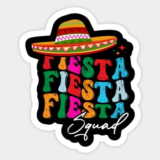 Retro Groovy Cinco de Mayo Fiesta Squad Family Matching Sticker